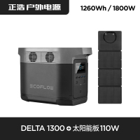 EcoFlow户外移动电源220v 电池1800w大功率 DELTA1300+110W太阳能板