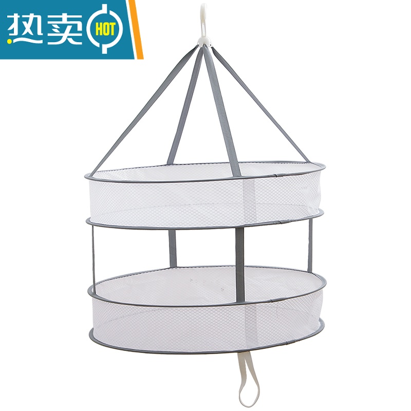 敬平 可折叠晒衣篮 双层平铺晾晒网晾衣服的网兜家用毛衣晾衣架 大号单层高清大图