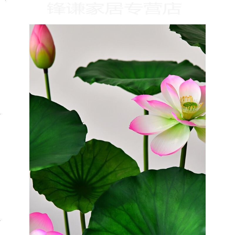 仿真荷花荷叶莲花装饰花假花供佛莲蓬水上塑料花假山水池植物道具
