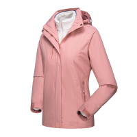 凯仕达男女外套新款三合一两件套情侣登山服带帽户外防风冲锋衣FQ1888