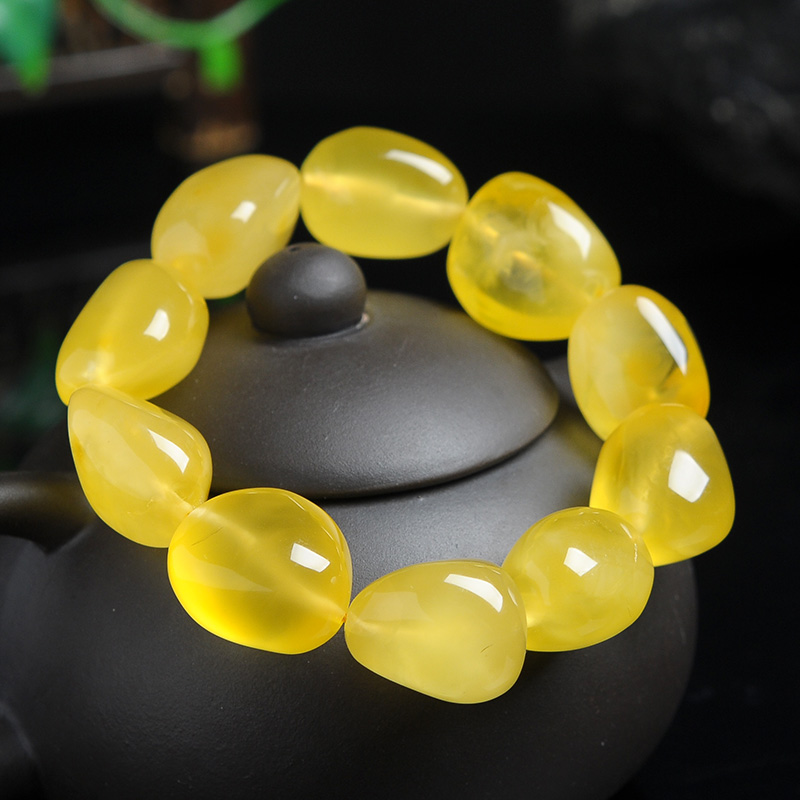 蜜蜡随型串珠手链 男女款琥珀蜜蜡手串手环 送证书送女朋友七夕情人节