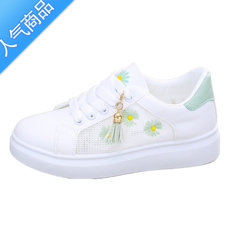 SUNTEK夏季鞋子女2023新款运动休闲鞋透气百搭学生春夏小白鞋女网面板鞋高清大图