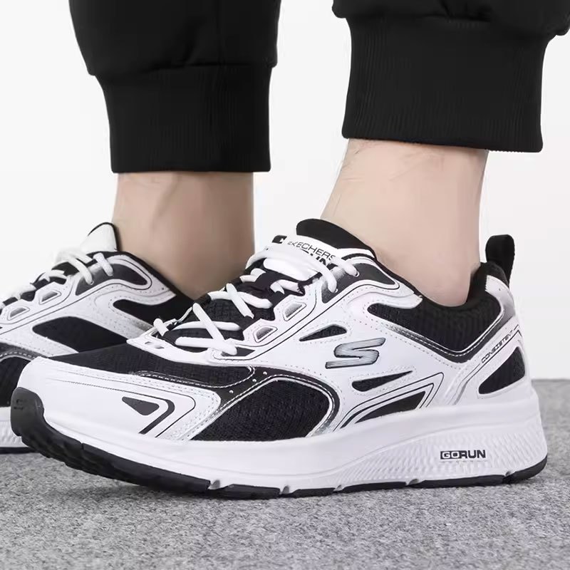 SKECHERS斯凯奇男子新款低帮舒适透气轻便耐磨减震跑步鞋894054-BKW ZP