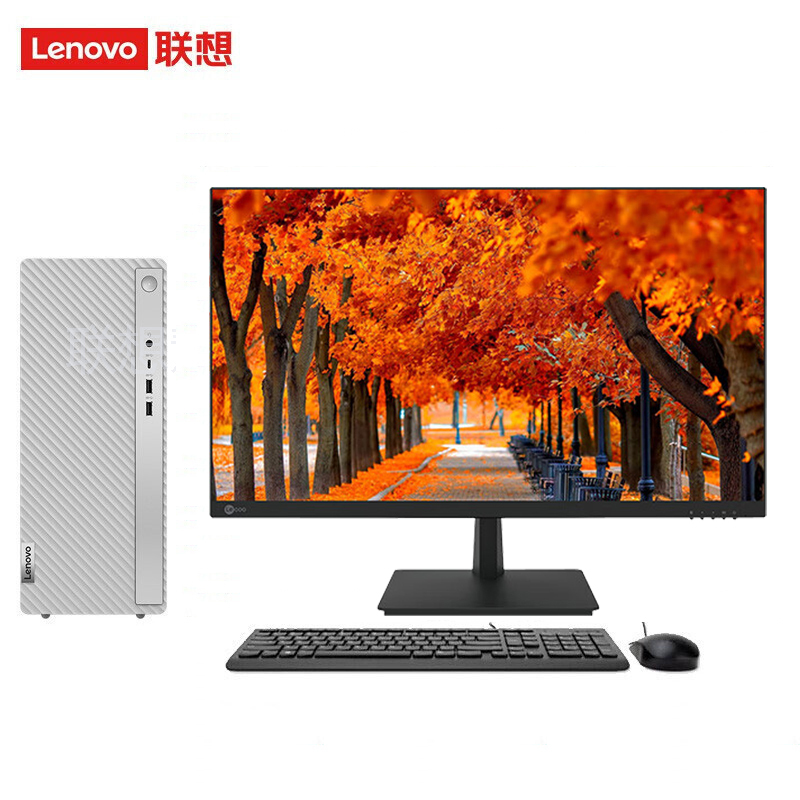 联想(Lenovo)天逸510Pro 台式机电脑整机 (i7-12700F 16G 1T+256G MAX100 2G独显 Win11)27英寸显示器 商用家用办公学习