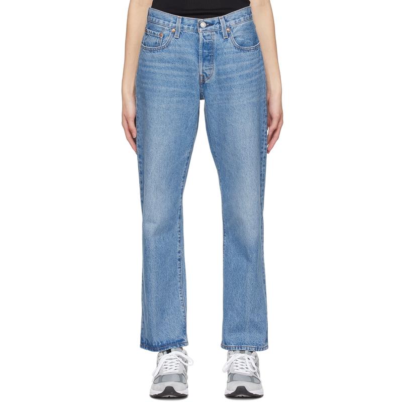 Levi's经典复古女士中腰宽松直筒牛仔裤舒适随性时尚选择