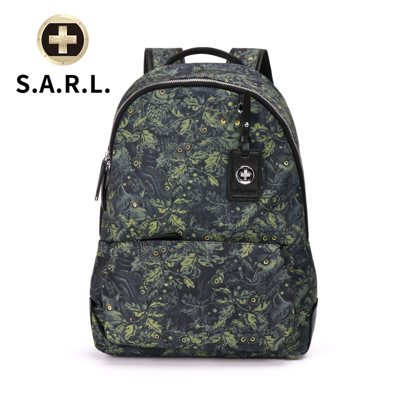 S.A.R.L休闲时尚双肩包女简约拉链背包旅行双肩包防泼水尼龙运动休闲包男女通用