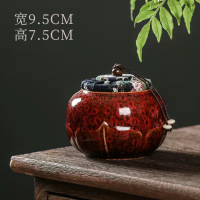布盖红 茶叶罐陶瓷家用储物罐密封罐紫砂普洱罐茶叶盒防潮便携旅行存储罐