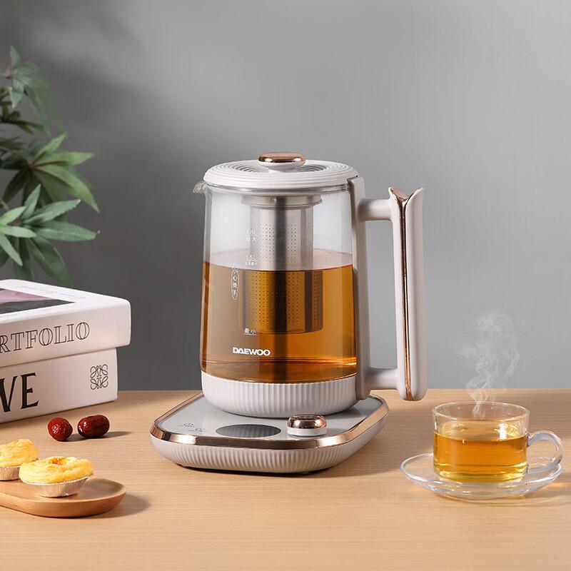 大宇(DAEWOO)煮茶壶1.8L容量玻璃花茶烧水壶办公室养生壶DYYS-80018养生壶1.8L高清大图