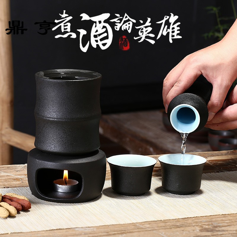 鼎亨家用陶瓷温酒器烫酒壶清酒黄酒暖酒壶白酒分酒具套装三两装小