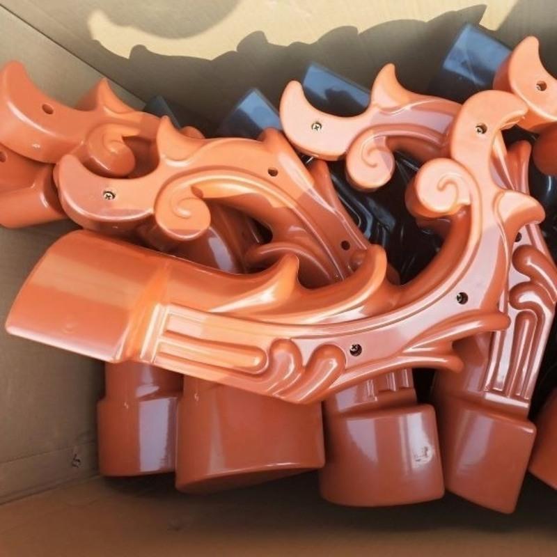 树脂瓦配件翘脚瓦凉亭翘檐仿古瓦塑料瓦屋檐飞檐屋顶装饰屋脊配件 深