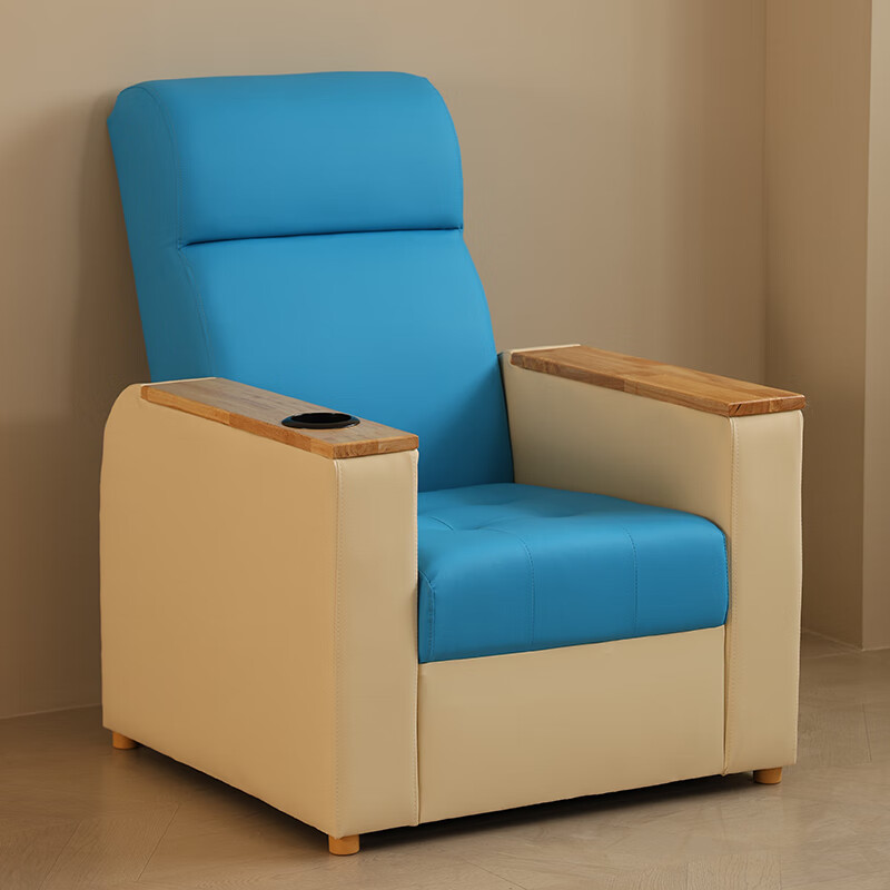 冠烨输液沙发椅 固定款带木扶手不含脚踏 单人等候椅子 颜色可定制