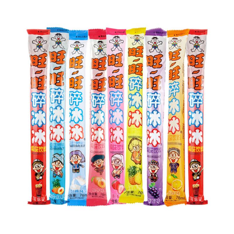 旺旺碎冰冰78ml*9根混合口味碎碎冰吸吸棒棒冰整箱夏季果味饮料批发
