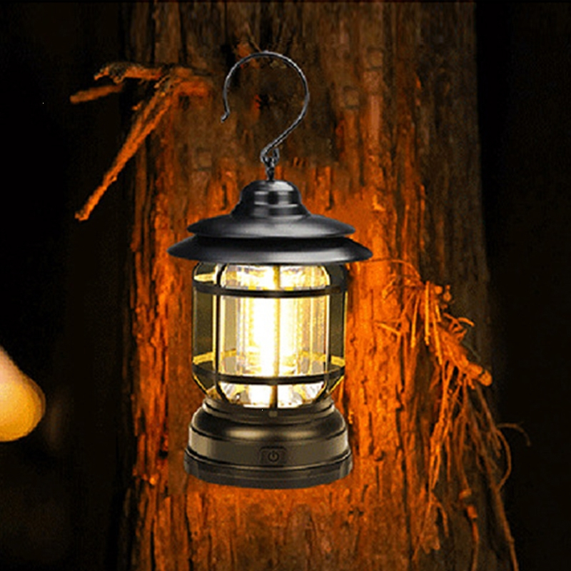 闪电客露营灯装饰火焰道具户外充电复古马灯营地野营氛围煤油手提帐篷