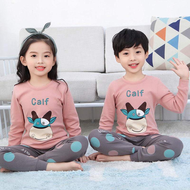 儿童秋衣秋裤套装中大童男孩保暖内衣男童装女童睡衣高清大图