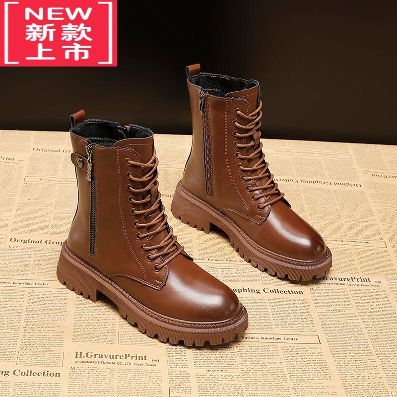 可莉允女童靴子2022新款秋冬款马丁靴英伦风公主中大童儿童短靴单靴图片