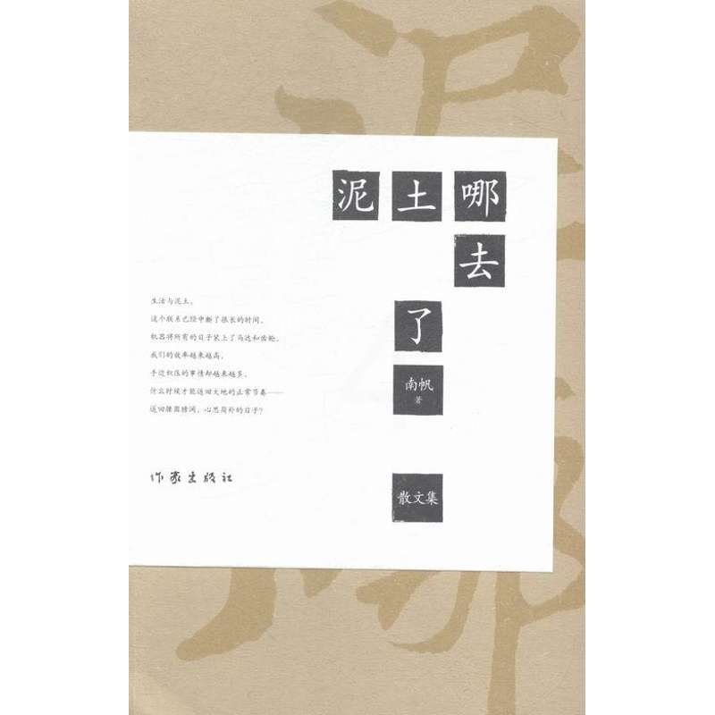 [正版]泥土哪去了散文集 南帆 作家出版社 中国现当代随笔 书籍高清大图