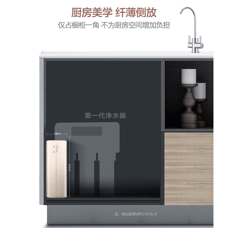 美的(Midea)净水机MRC1686-75G家用直饮智能三芯净水器家用自营厨下式直饮机纯水机SN75