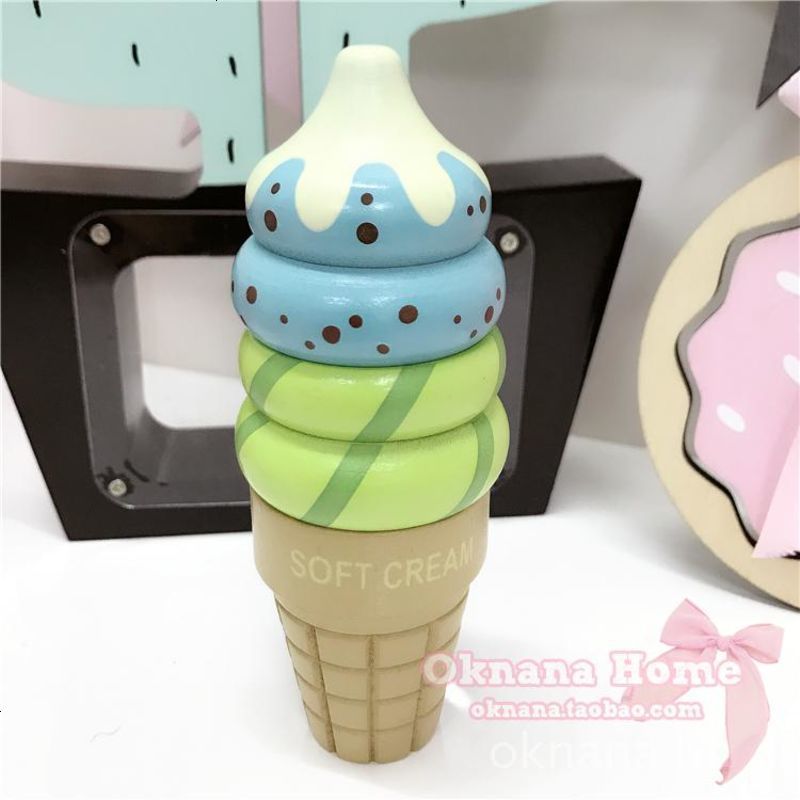 [OknanaHome]创意木质冰淇淋装饰摆件道具儿童玩具