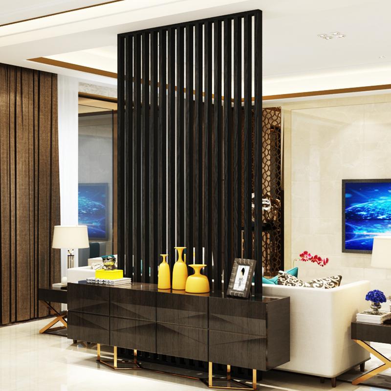 新中式玄关隔断实木屏风 栅栏装饰客厅茶楼酒店 现代简约座屏定制 白蜡木宽100cm*高240cm顶天立地 整装高清大图