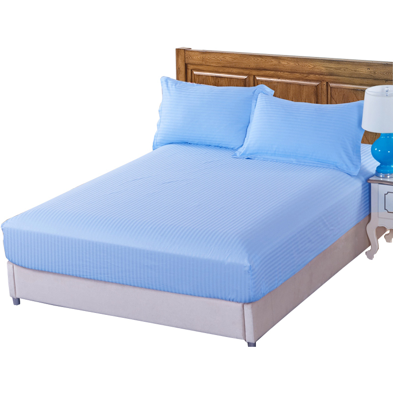 美帮汇酒店宾馆用床笠单件风 全棉缎条床套1.8m全包围1.35米全棉