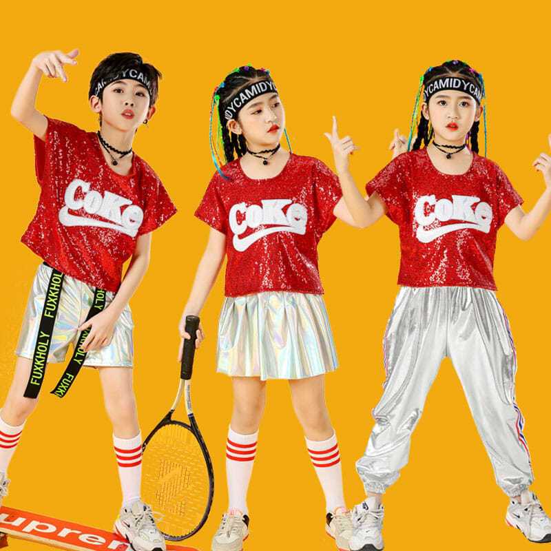 儿童啦啦队运动会服装男女童街舞爵士舞蹈中小学生六一合唱演出服