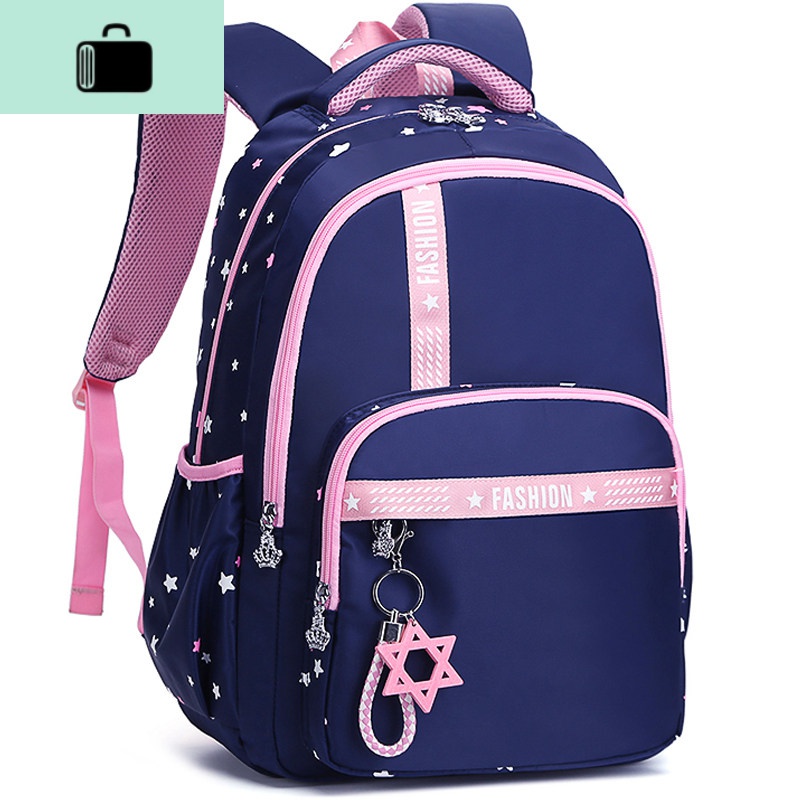 韩版初中学生书包小学生女生一三到六五年级双肩包大容量校园背包NEW LAKE 宝蓝色大号4-9年级