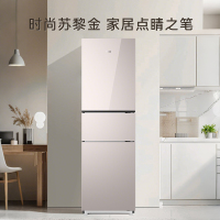 海尔(Haier)220升三门冰箱苏黎金彩晶面板自动除霜独立式电脑控温彩色屏BCD-220WGHC3E9Y1