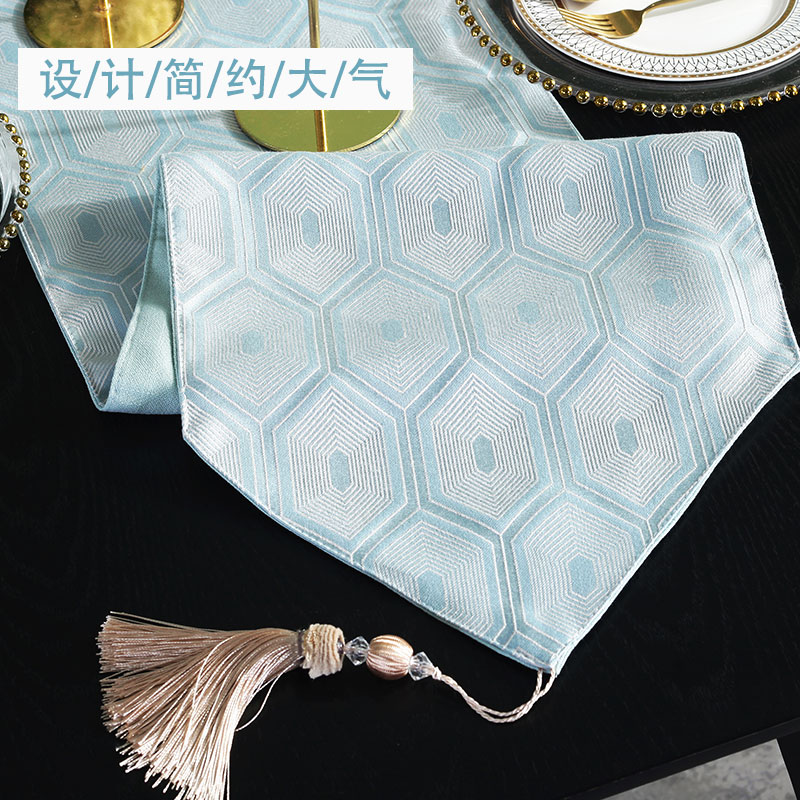 美式桌旗现代简约轻奢桌布布艺餐桌布中间长条茶几电视柜鞋柜盖巾高清大图