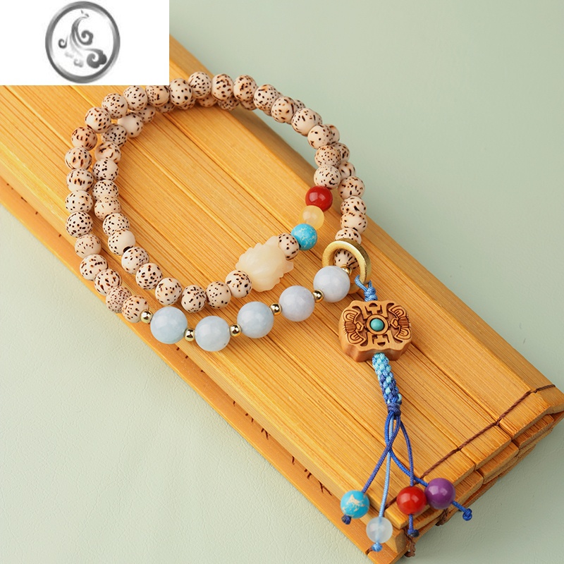 JiMi星月菩提DIY文玩手串手链阿呆原创清新民族风手捻念珠佛珠女 购物王的打包