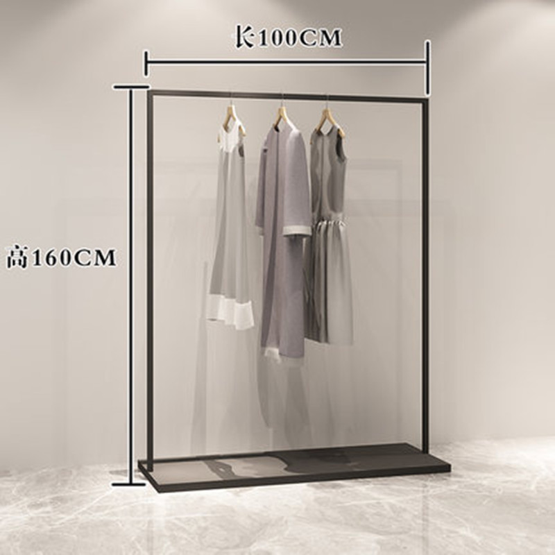 铁艺简约服装架男女服装店展示架挂衣架子正挂落地式侧挂衣服货架晾晒架 三维工匠 三件套如图总长2.9米 官方标配高清大图