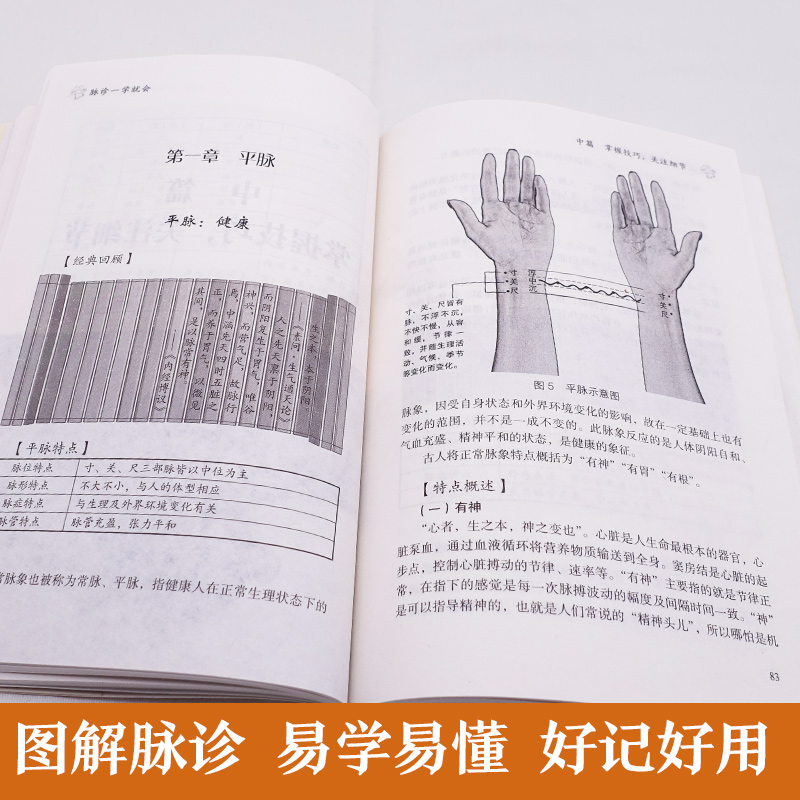 [醉染正版]正版 脉诊一学就会 中医诊断入门脉诊书中医自学基础理论书籍大全中药学入门零基础学学脉诊把脉濒湖脉学图解脉诊书高清大图