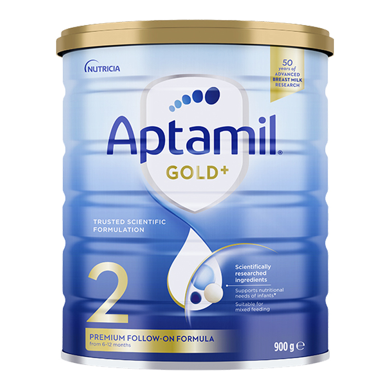 有效期到27年4月-Aptamil 澳洲爱他美 金装版 2段 婴幼儿配方奶粉 (6-12个月)900g高清大图