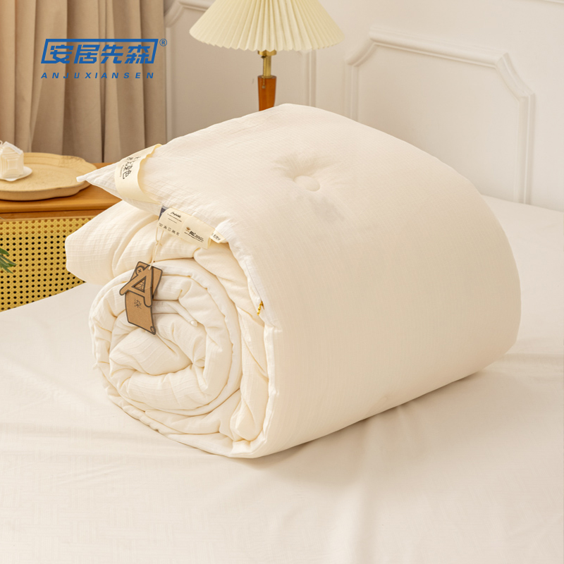 安居先森ANJU250802 150*200cm水洗棉布大豆纤维被 (计价单位:条) 白色高清大图