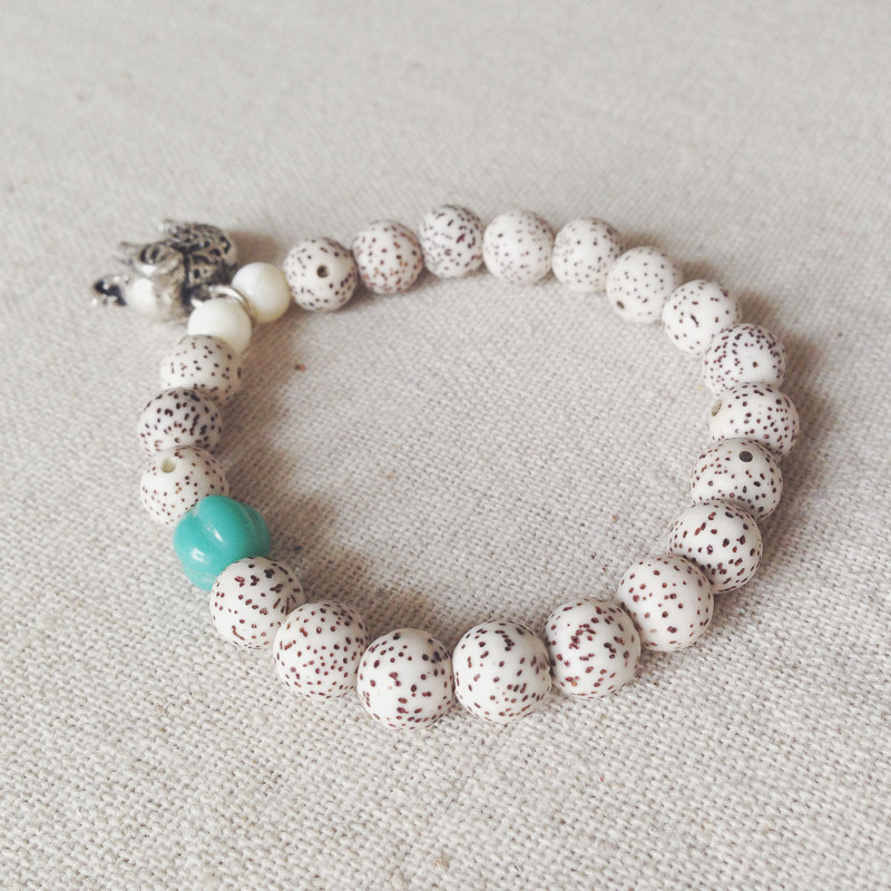 星月菩提子小象银饰配饰情侣手串单圈手链男女款手串送女朋友七夕情人