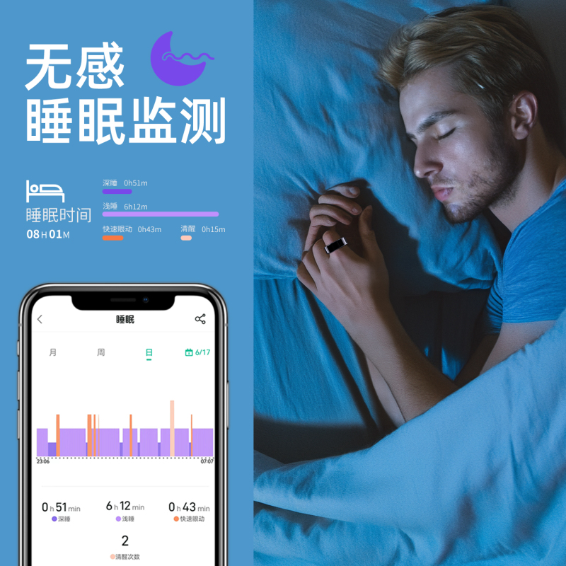 波格朗(POGLIAR)2024年新款黑科技智能戒指无感佩戴蓝牙连接心率监测无线指环睡眠全天候血氧健康体温便携式运动防水时尚男女