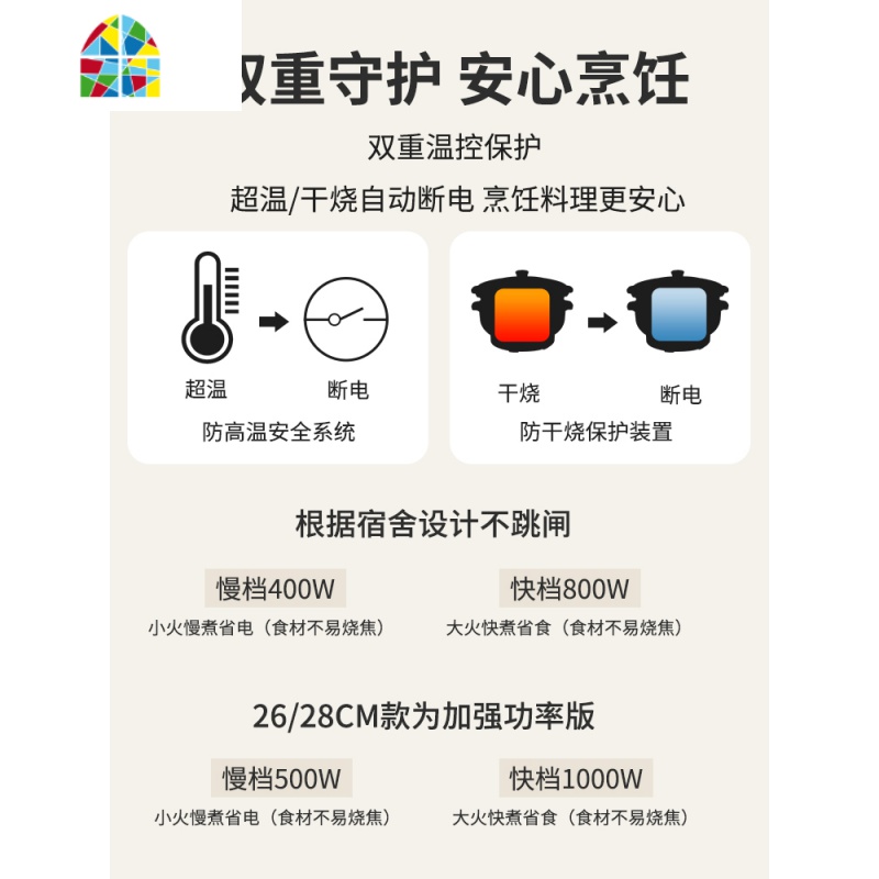 电蒸锅小型蒸笼锅蒸锅具小煮锅大容量蒸锅多功能家用双层汤锅插电 FENGHOU 20CM紫罗兰儿童用收藏送礼高清大图