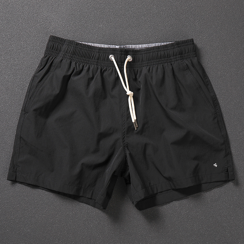 纯色沙滩裤男款速干可下水运动三分短裤有内衬海边温泉游泳裤潮牌