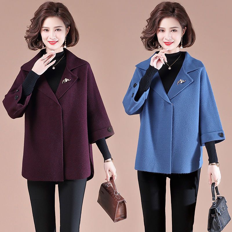 时尚妈妈春装针织外套短款显瘦宽松上衣中老年女士春秋季毛衣开衫 广