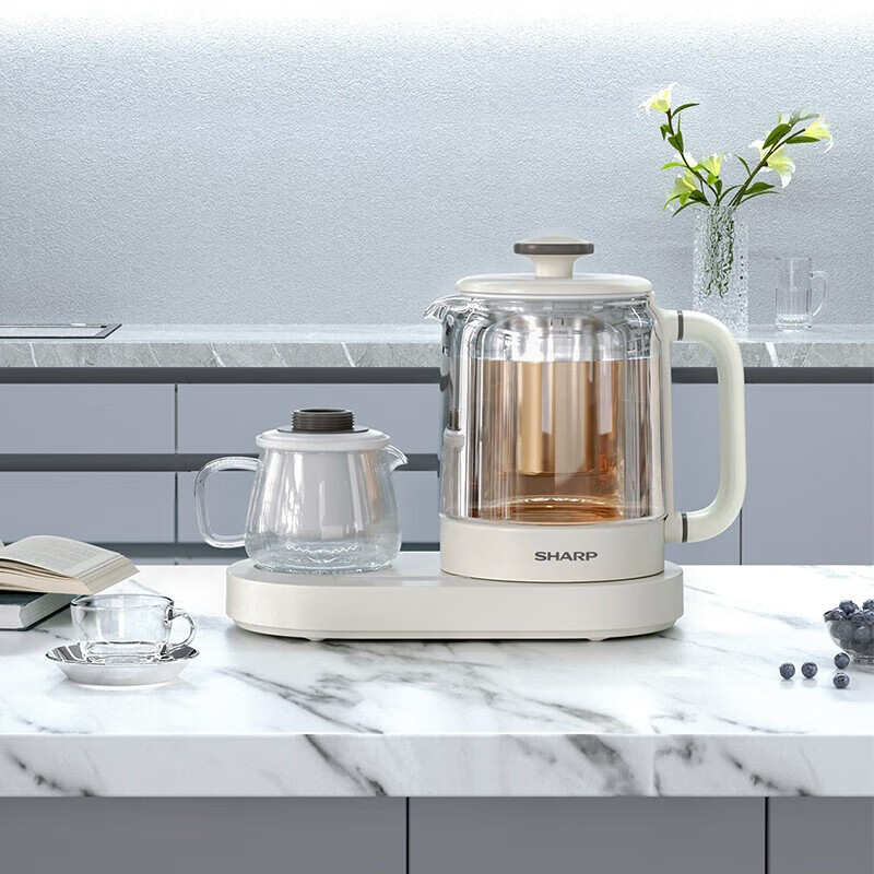 夏普液体加热器(多功能电热壶)KP-ST10L-W 煮养生汤银耳羹茶果茶0.8L