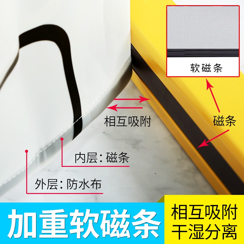 磁性浴帘套装免打孔浴室隔断帘加厚防水EVA黑白灰格窗帘挂帘 三维工匠高清大图