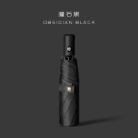 旭晴8骨黑胶防晒晴雨两用自动伞 曜石黑