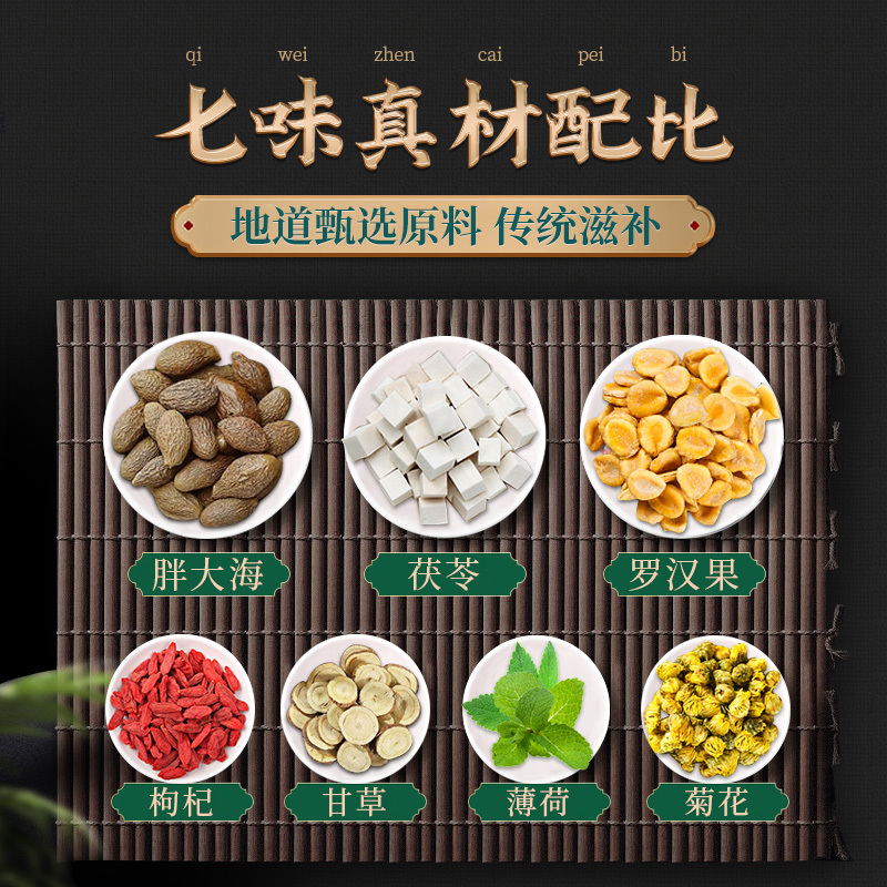 北京同仁堂胖大海罗汉果菊花茶正品茯苓甘草枸杞薄荷咽炎肺养生茶