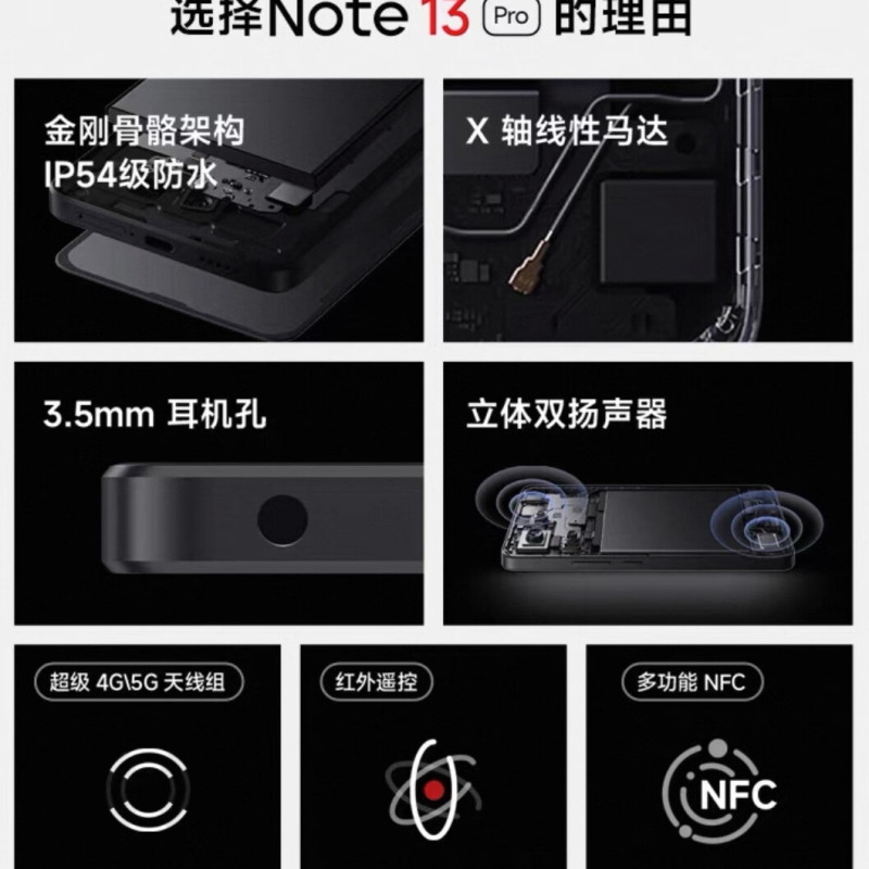 小米Redmi Note 13Pro防爆智能手机8G+128G+手机壳+钢化膜高清大图
