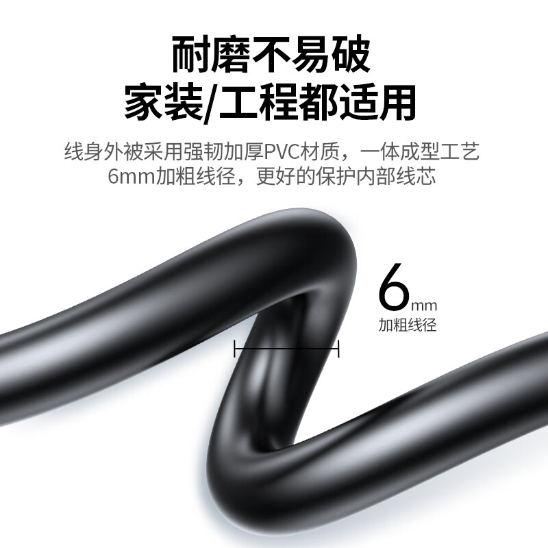 绿联 六类网线 CAT6类千兆八芯双绞跳线8芯 电脑宽带家用工程装修成品监控网络连接线 灰白色 3米20176高清大图