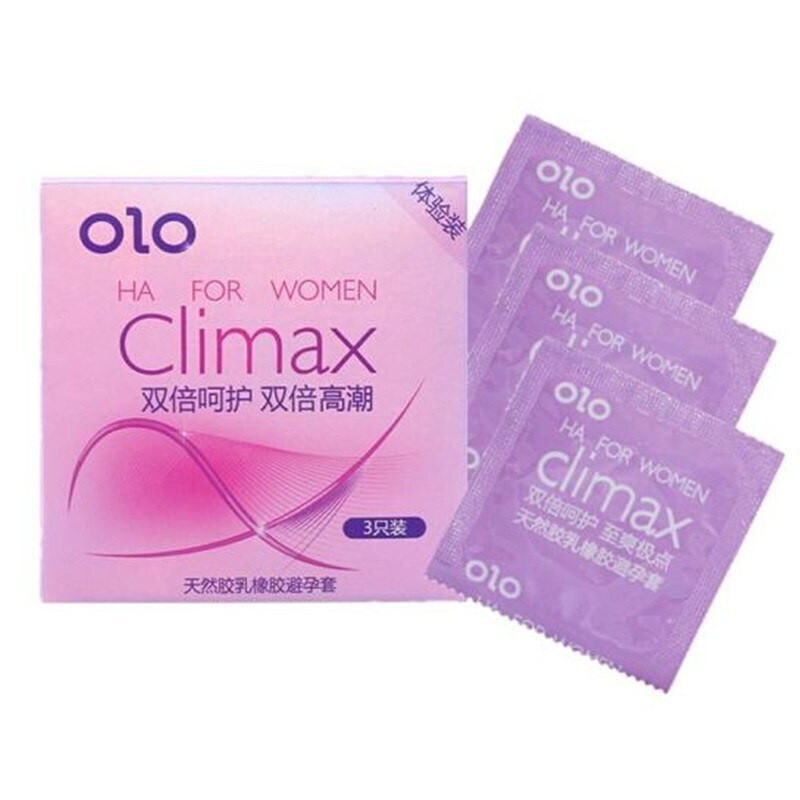 olo玻尿酸超薄安全套成人情趣用品男用避孕套环玻尿酸高朝套3只