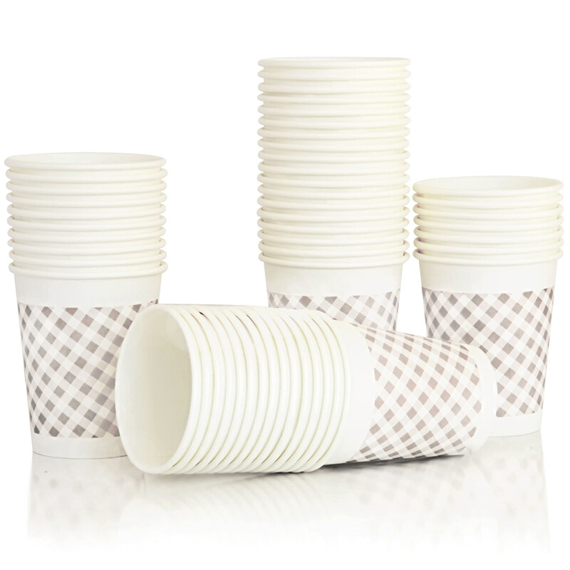 得力deli-9569纸杯家用办公室喝水杯子年货咖啡杯茶杯 [常规款50只装] 5包高清大图