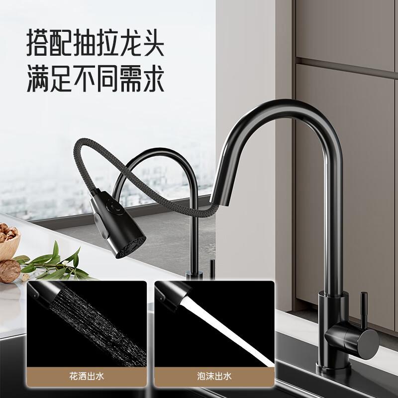 厨房水槽大单槽 家用304不锈钢洗菜盆纳米洗碗槽加厚台下盆洗菜池高清大图