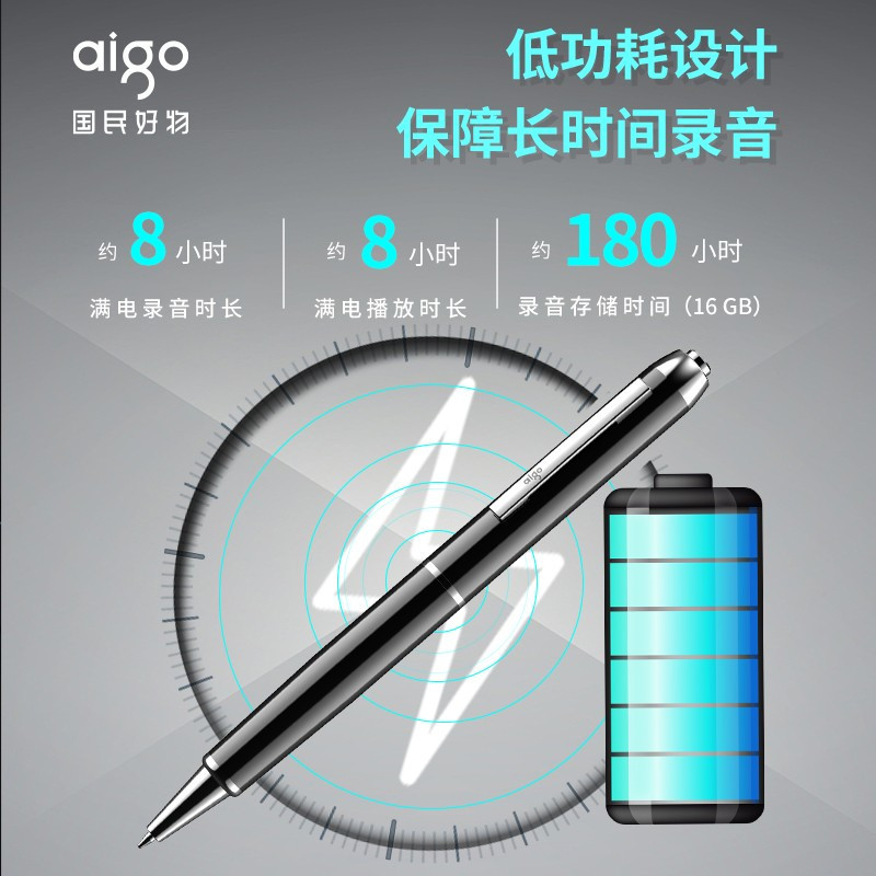 爱国者(AIGO) 商务笔形 录音笔R8822 64G高清大图