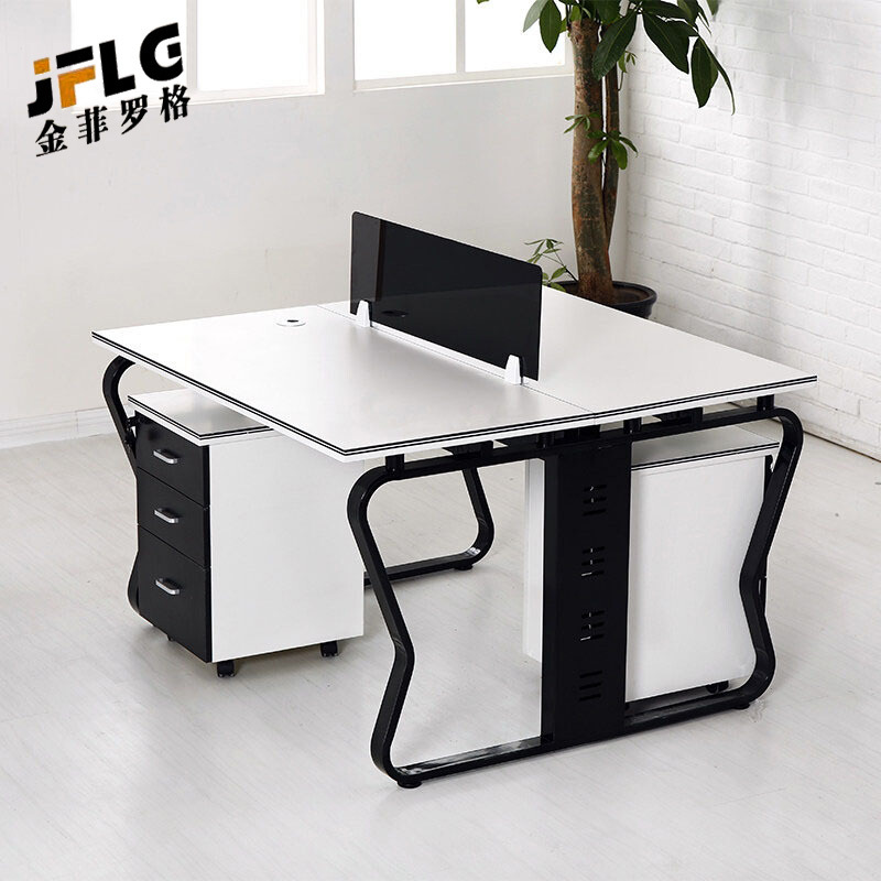 苏宁 金菲罗格 办公家具 钢架职员员工办公桌高清大图