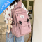封后书包女韩版高中森系双肩包2021年新款百搭小学生大容量初中生背包学生书包 蓝色+挂件